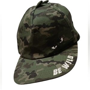 Camo Dino Snapback Hat - “BE WILD” - Kids Ages 4-10 Years